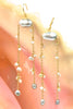 silvery blue pearl fountain earrings