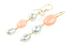 ✓ asymmetrical japan akoya, tahitian keshi, and morganite earrings