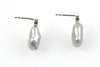 silver free-form pearl drop earrings