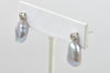 silver free-form pearl drop earrings