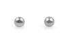 tiny dyed deep silver pearl stud earrings