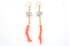 south sea pearl and vintage coral earrings