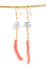 south sea pearl and vintage coral earrings