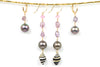 sapphire and peacock tahitian pearl earrings