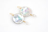 full moon quartz crystal and pearl earrings