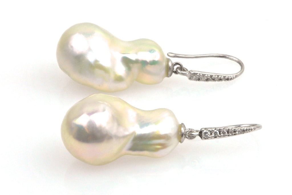 souffle pearl and diamond earrings