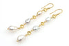long south sea keshi and golden bauble earrings