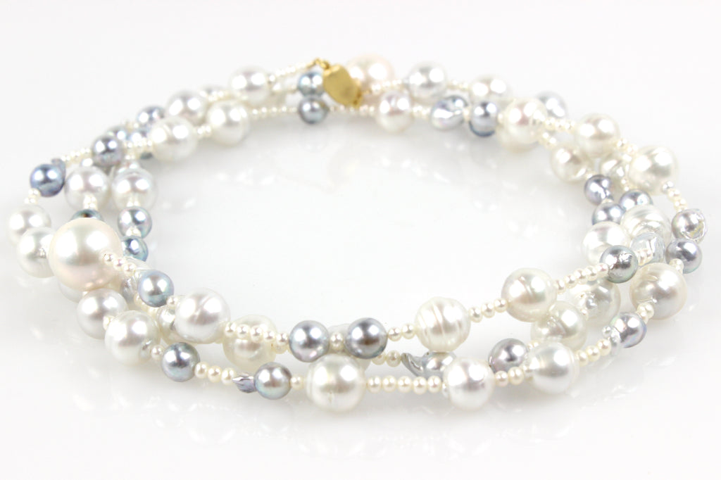 south sea and akoya cascade pearl rope