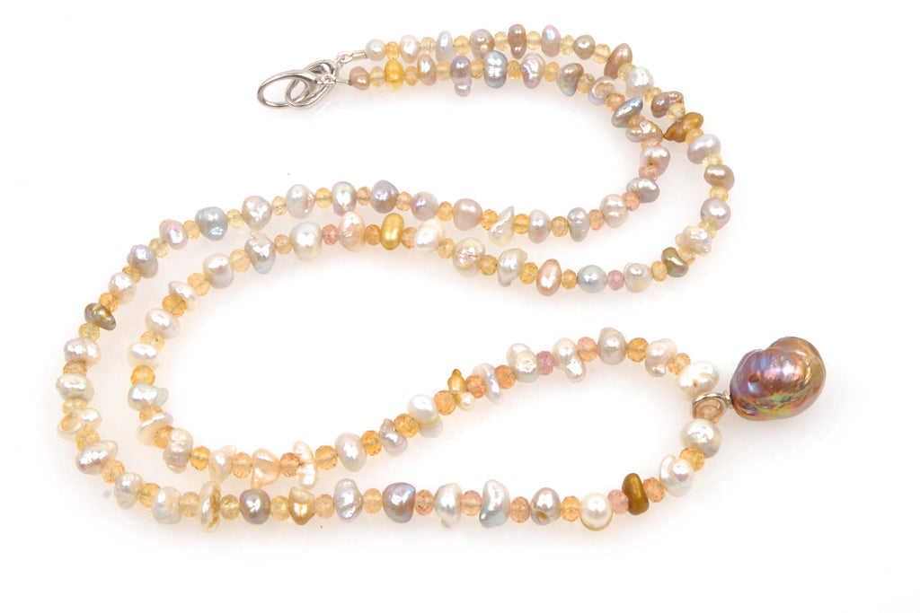 vintage japan biwa and japan kasumi pearl necklace