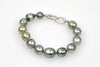 silvery banded tahitian pearl bracelet