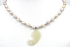 rosebud pearl and antique nephrite necklace