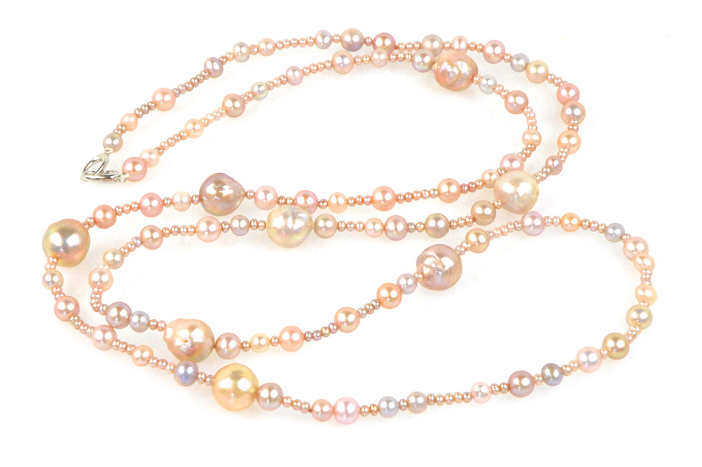 blush waterfall pearl necklace