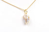 feather pearl simple 14k pendant
