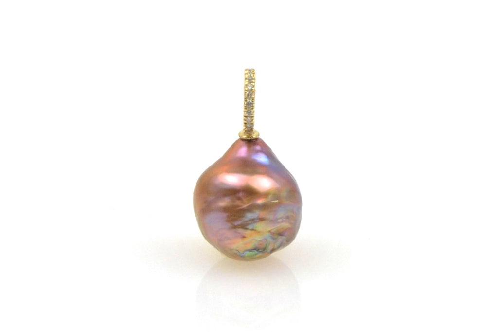 deep purple japan kasumi drop 14k and diamond pendant