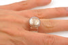 ✓ carved flower pearl sterling ring