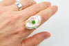 ✓ tsavorite and chinese freshwater pearl ring