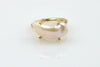 white feather pearl brass claw ring