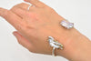 freeform textured pearl sterling bangle