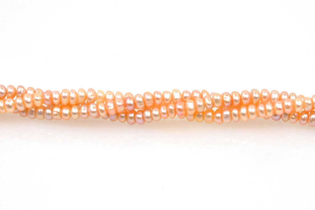 3 strand lot of tiny tangerine button pearls