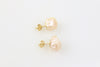 peach rosebud bubble pearl stud earrings