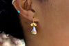 metallic luster ripple pearl fruiting earrings