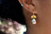 metallic luster ripple pearl fruiting earrings