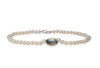 Metallic Chinese freshwater pearl and abalone with quartz necklace