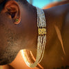 Akoya keshi pearl torsade necklace with fantastic vintage clasp