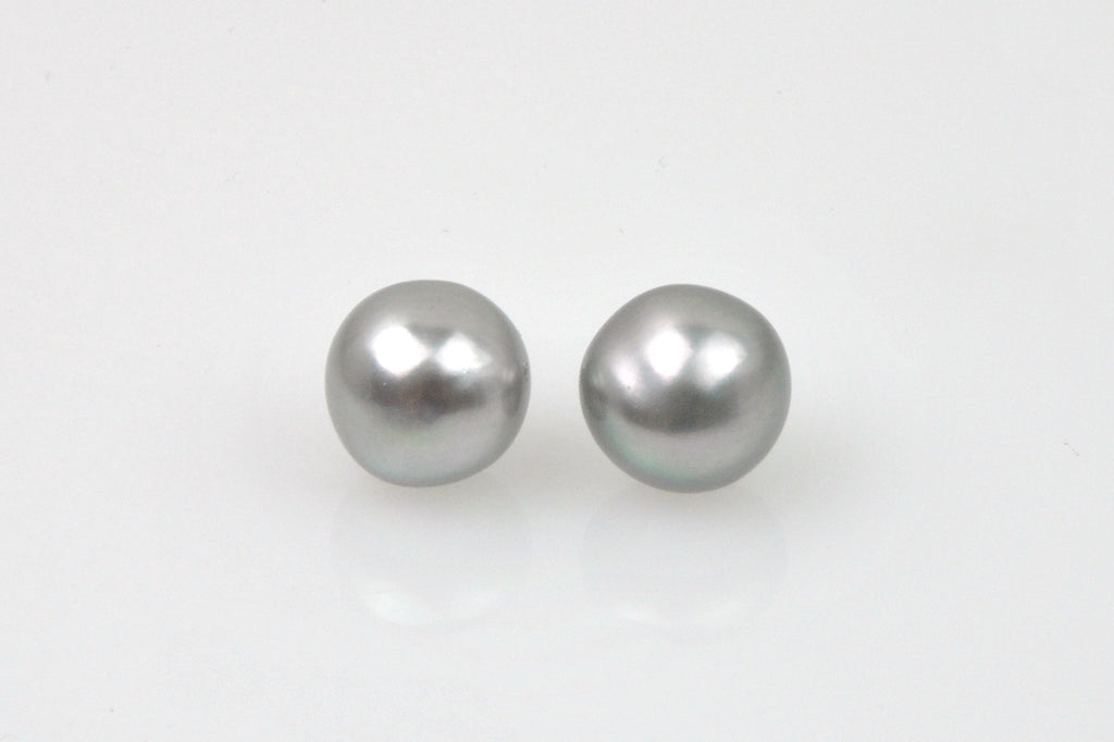 stately silver blue stud earrings